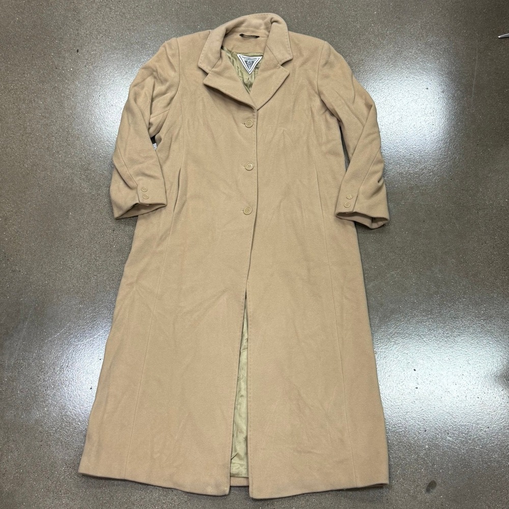 Marvin Richards Womens Camel Tan Long Trench Coat Ankle Length Made in Bulgaria